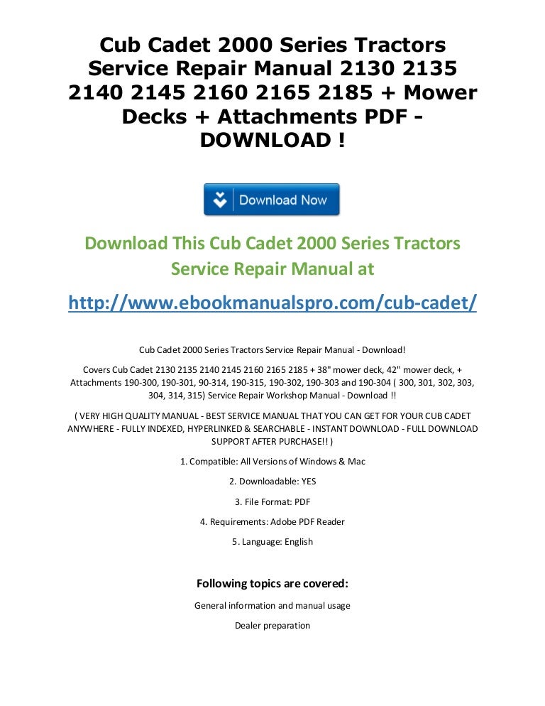 cub cadet 2000 series tractors service repair manual 2130 2135 2140 2\u2026 Cub Cadet Mower Wiring Diagram